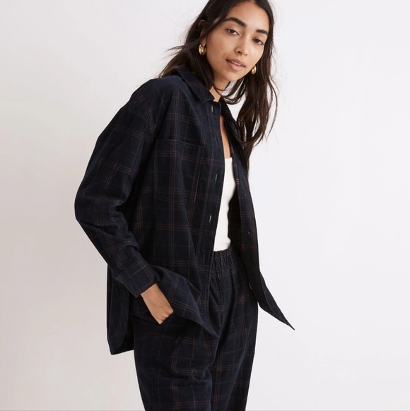 Madewell Tops - Madewell Corduroy Kentwood Oversized Shirt-Jacket in Plaid